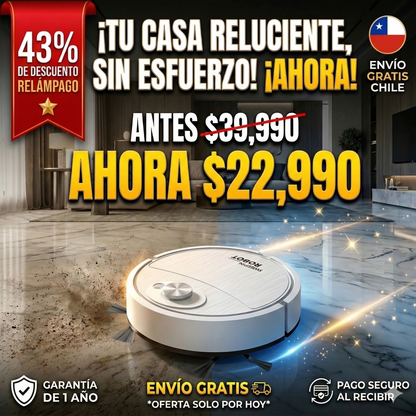 ¡OFERTA RELÁMPAGO! Robot Aspiradora Inteligente + Envío Gratis 🇨🇱